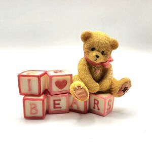 Cherished Teddies #902950 “I Love Bears” Bear With Love Letters Resin Figurine